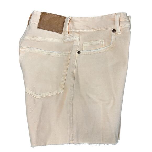 H&M High Waist Denim Shorts Sz 4 Light Orange (Apricot) Jean Short Raw Hem New - Picture 5 of 8
